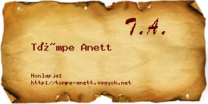 Tömpe Anett névjegykártya
